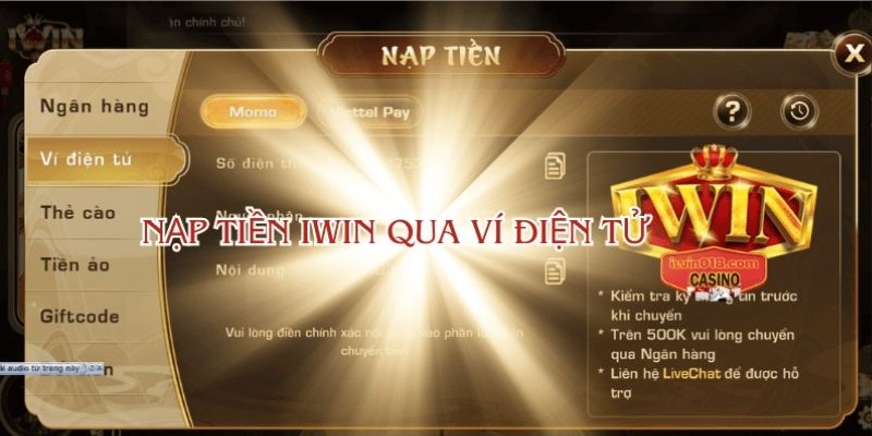 nạp tiền IWIN qua ví điện tử